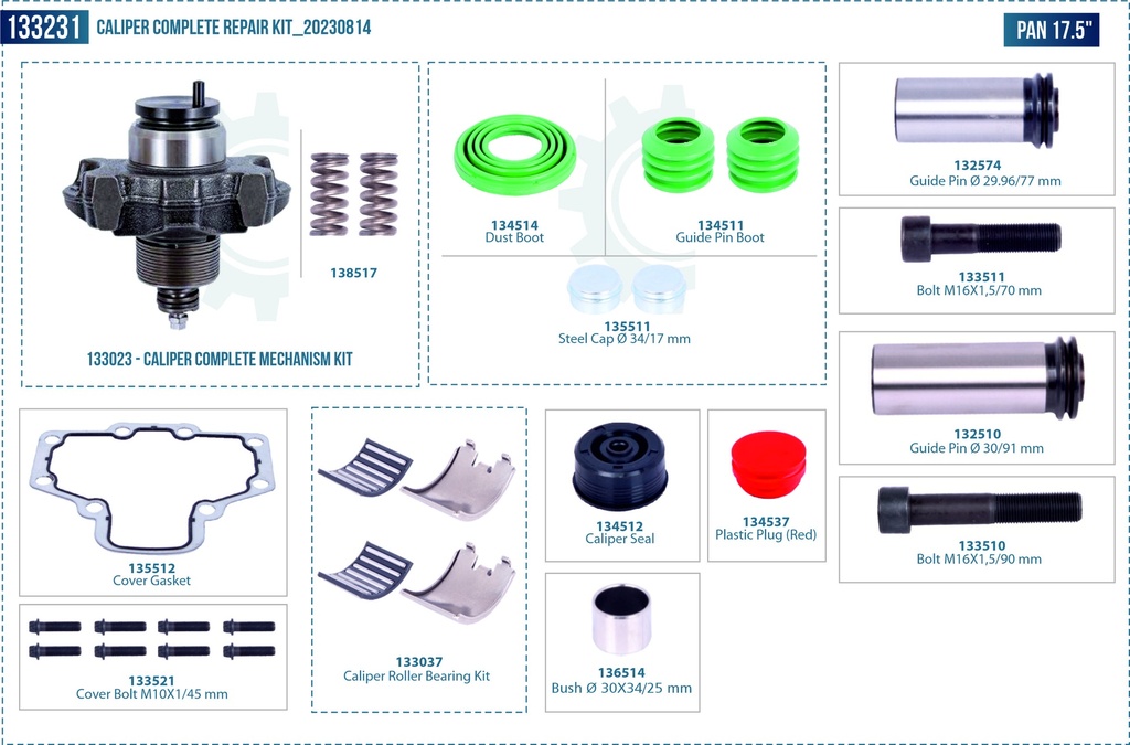 Caliper Complete Repair Kit