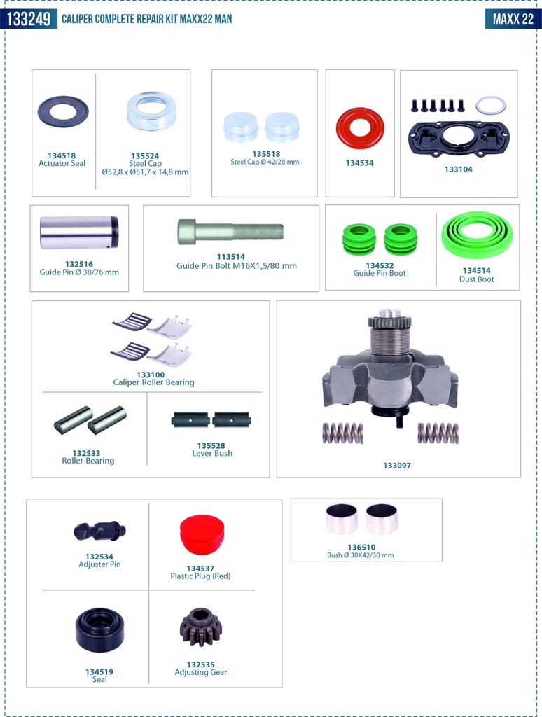 Caliper Complete Repair Kit MAN