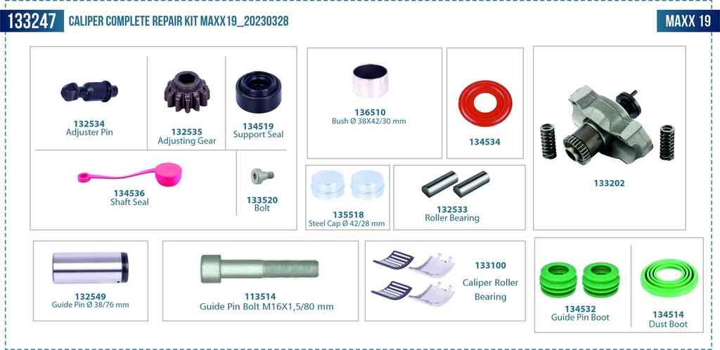 Caliper Complete Repair Kit MAXX19