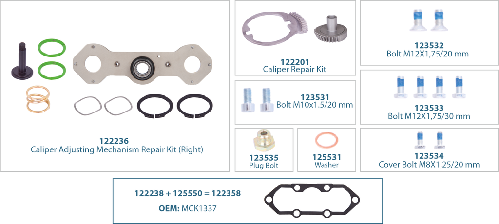 Caliper Mechanism Repair Kit (Right) 