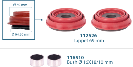 [111162] Caliper Tappet Kit 69 mm