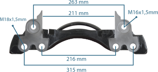 [133225] Caliper Carrier 19.5" Left